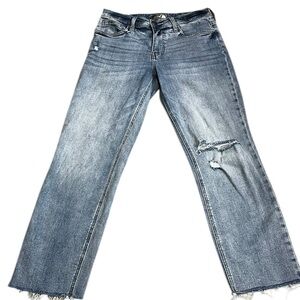 KUT From The Kloth Rachael Fab Ab Mom Jeans High Rise Raw Hem Size 6